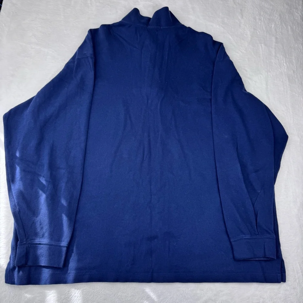 Polo Ralph Lauren quarter-zip pullover sweater in navy blue. Men’s size 4XLT.